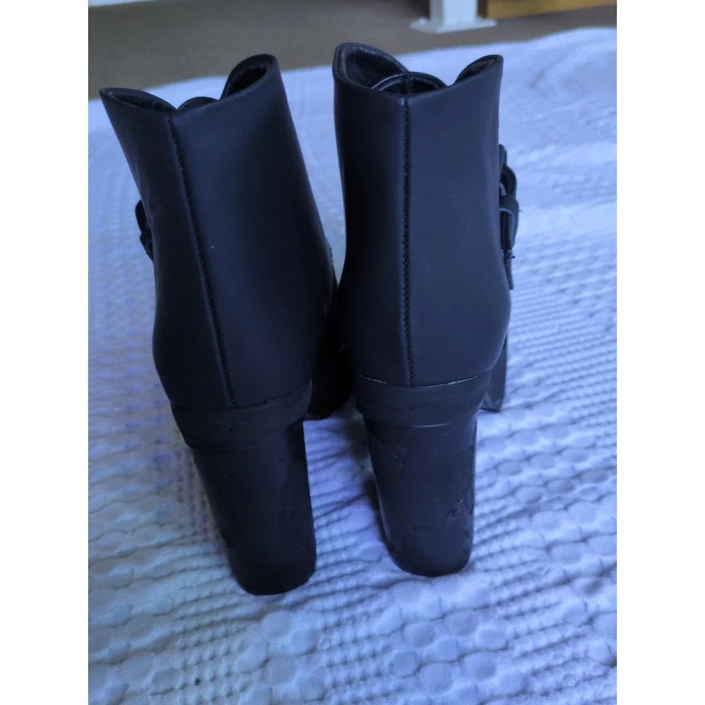 Miista Heeled Ankle Platform Boots FLAWS Black Size 8.5 US 39 EU